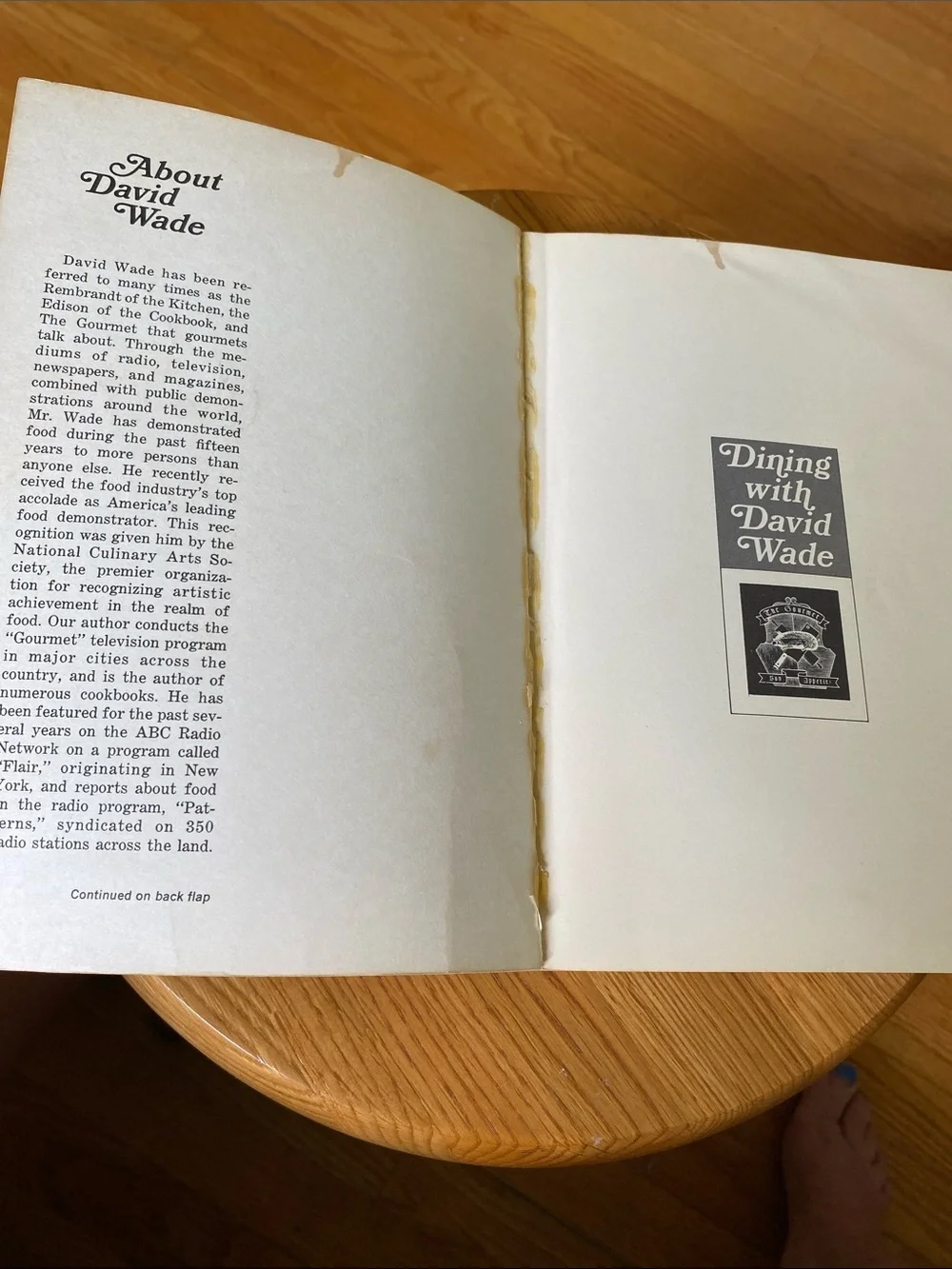 Vtg 1967 First Ed Dining with David Wade Cookbook - Paperback 300 pages